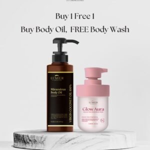 Buy 1 Get 1 - VCO Body Oil Free Glow Aura Body Wash