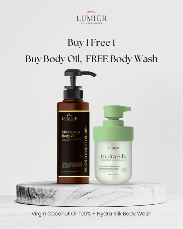 Buy 1 Get 1 - VCO Body Oil Free Hydra Silk Body Wash