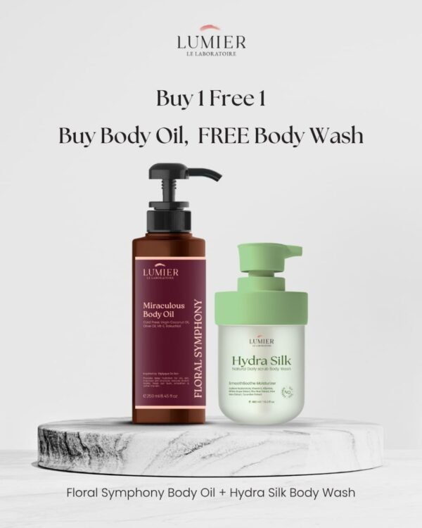 Floral symphony body oil + Free hydra silk body wash