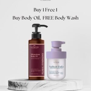 Floral symphony body oil + Free velvet exfo body wash