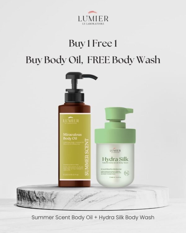 Floral scent body oil + Free hydra silk body wash