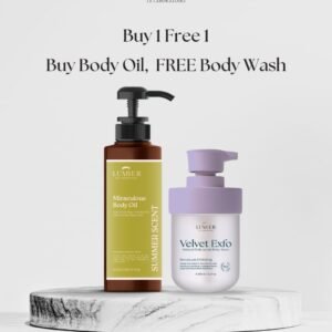 Floral scent body oil + Free velvet exfo body wash