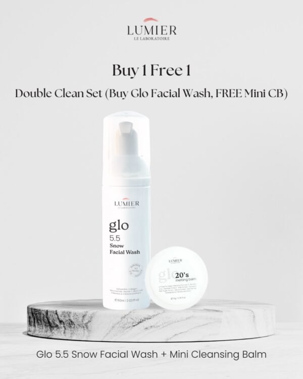 Glo 5.5. Snow Facial Wash + Mini Cleansing Balm - Image 2