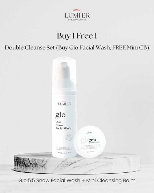 Glo 5.5. Snow Facial Wash + Mini Cleansing Balm